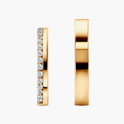 Obrączki Dream: złote, diamenty laboratoryjne, płaskie, 3 mm